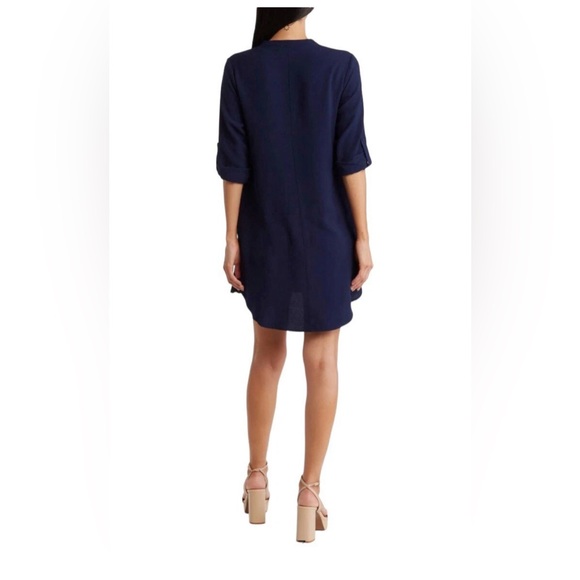 Lush-Novak Split Neck 3/4 Sleeve Dress-Women’s Size: XS-Color: Peacoat-NEW!! - Picture 10 of 16